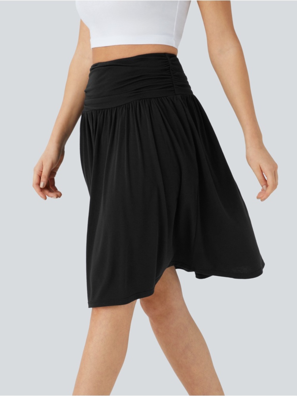 HALARA High Waisted Ruched Pocket Flowy Skirt XS NWT - Picture 3 of 7